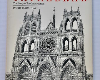 Cathedral The Story of Its Construction David Macaulay 1973 vintage children's softbound book Gothic architecture medieval history