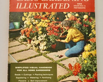 Sunset Basic Gardening Illustrated 1972 vintage midcentury how-to book landscape garden design Sunset Magazine