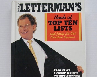 Letterman's Book of Top Ten Lists David Letterman 1995 first edition vintage adult humor comedy book Late Night television