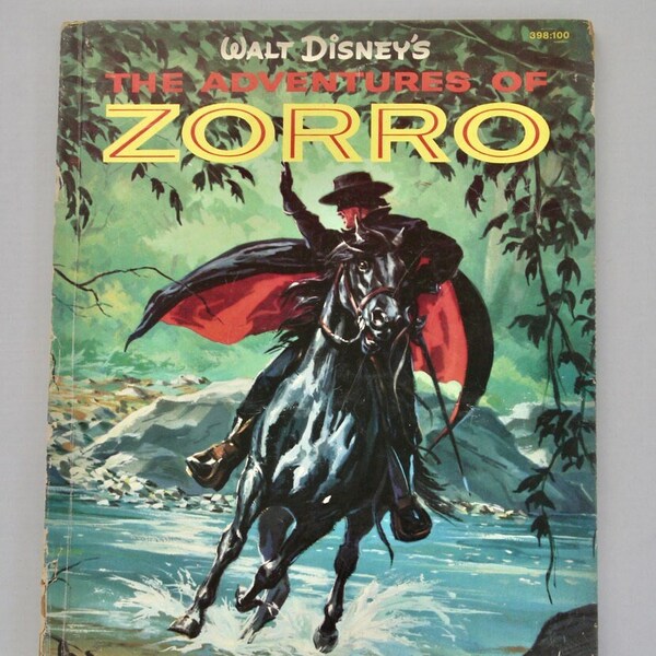 Walt Disney's The Adventures of Zorro A Big Golden Book 1958 #398:100 vintage children Irving Werstein John Steel 1950s western series