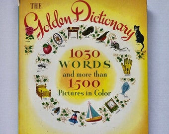 The Golden Dictionary Ellen Wales Walpole Miss Elliott A Giant Golden Book 1969 vintage midcentury children kids early reader