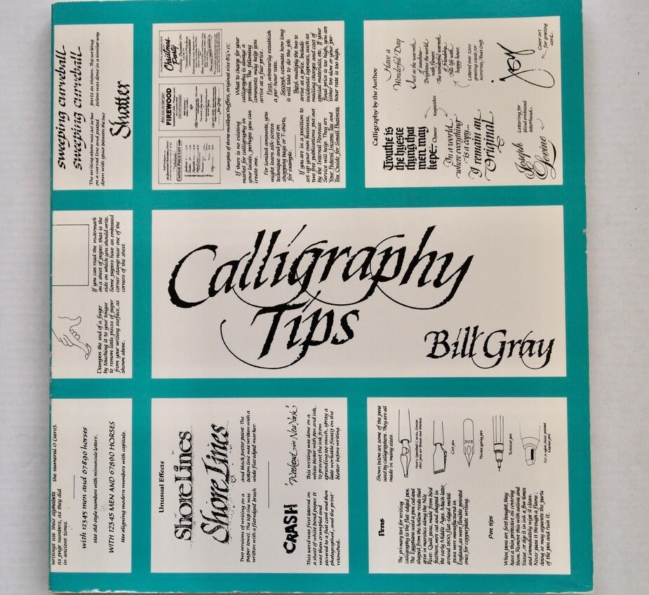 Calligraphy Tips Bill Gray 1989 Vintage Design Book Graphic Arts