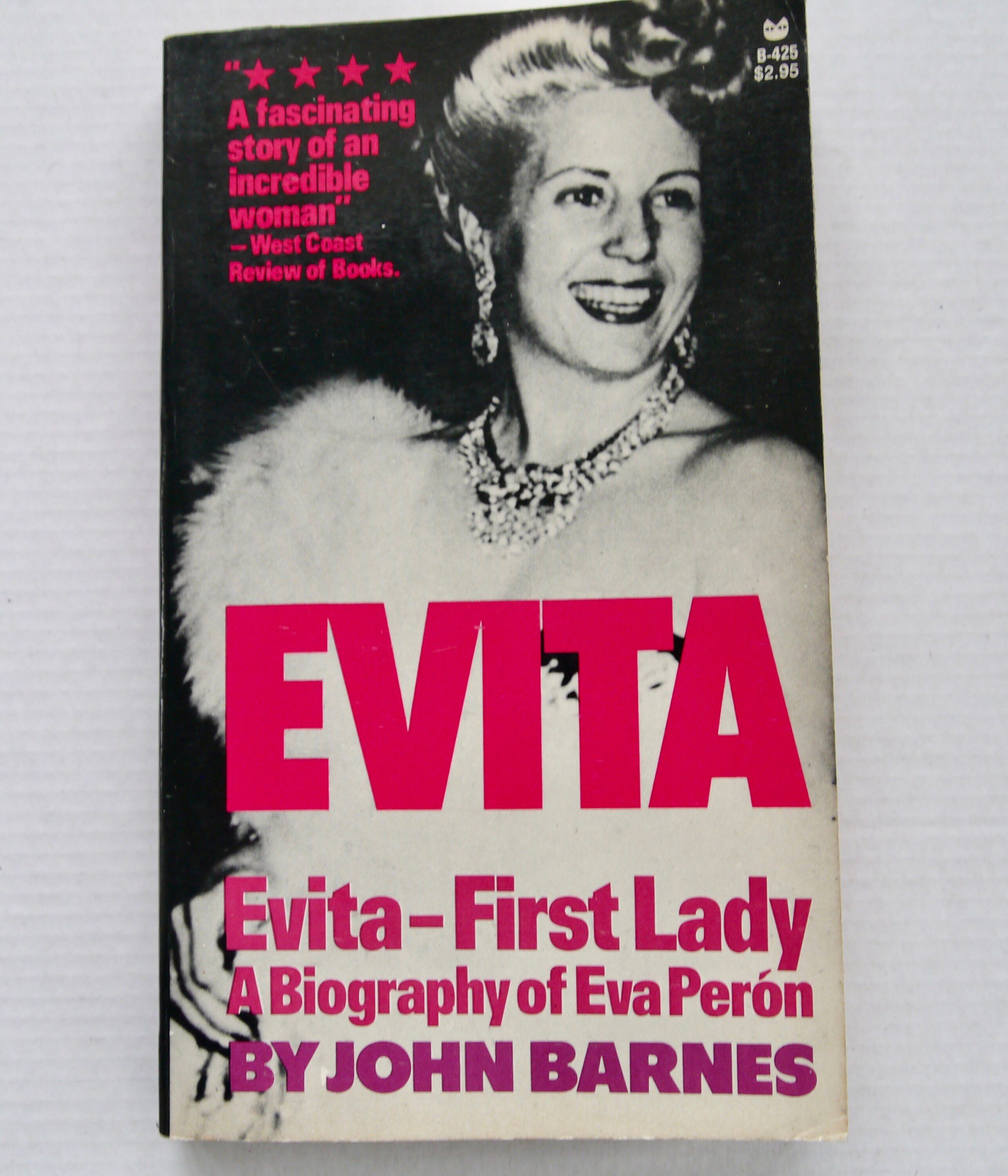 Vintage Evita Biography: Eva Peron by John Barnes, 1978 Paperback