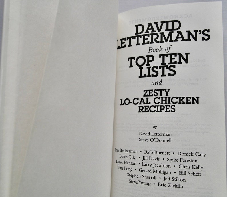Letterman's Book of Top Ten Lists David Letterman 1995 first edition vintage adult humor comedy book Late Night television image 4