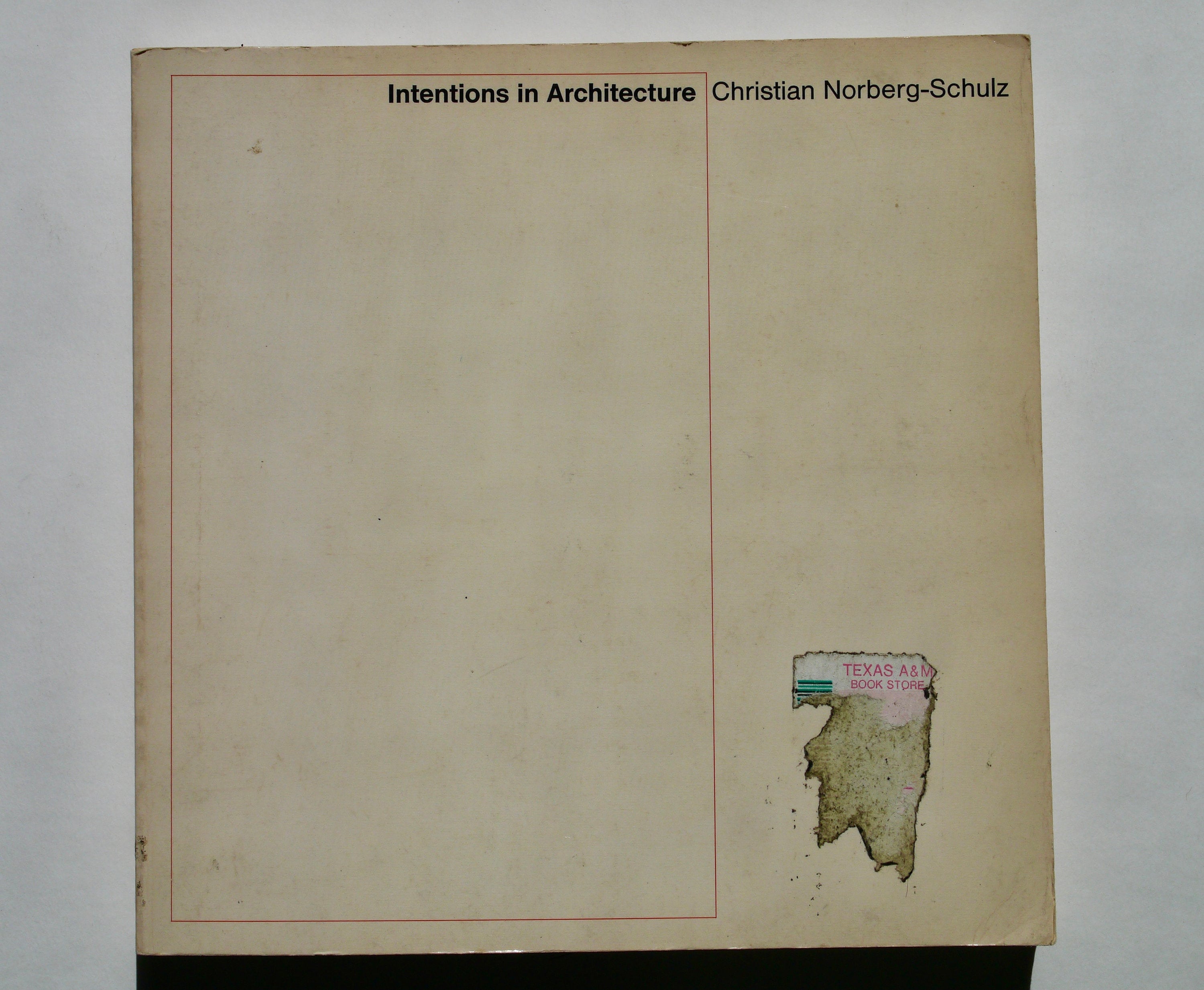 Intenciones en arquitectura Christian Norberg-Schulz 1965 vintage