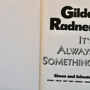 It's Always Something Gilda Radner 1989 vintage book biography cancer memoir Saturday Night Live comedian Gene Wilder television image 5