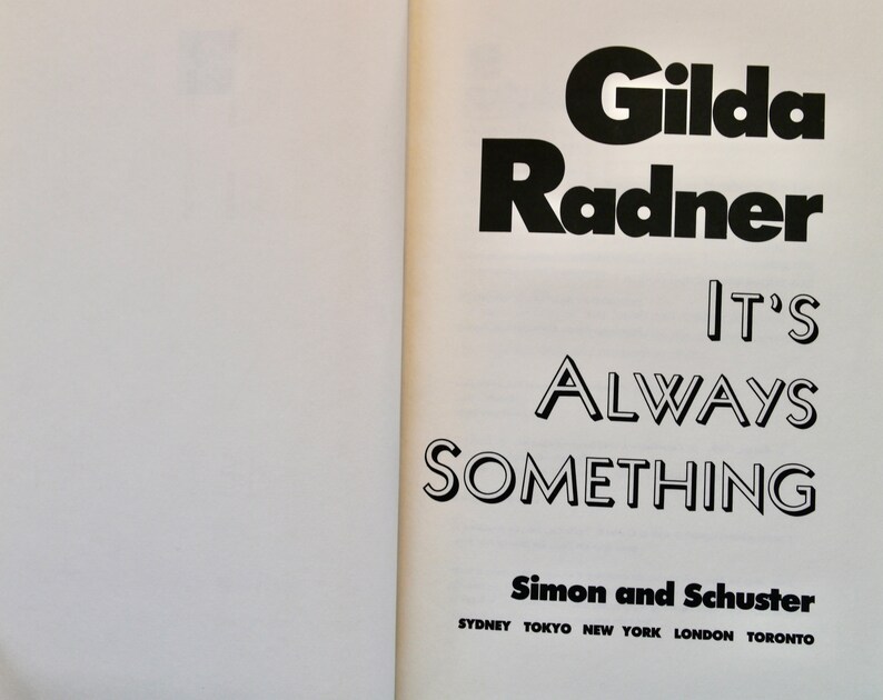 It's Always Something Gilda Radner 1989 vintage book biography cancer memoir Saturday Night Live comedian Gene Wilder television image 5