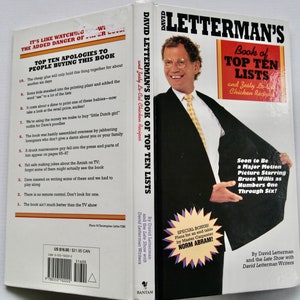 Letterman's Book of Top Ten Lists David Letterman 1995 first edition vintage adult humor comedy book Late Night television image 3