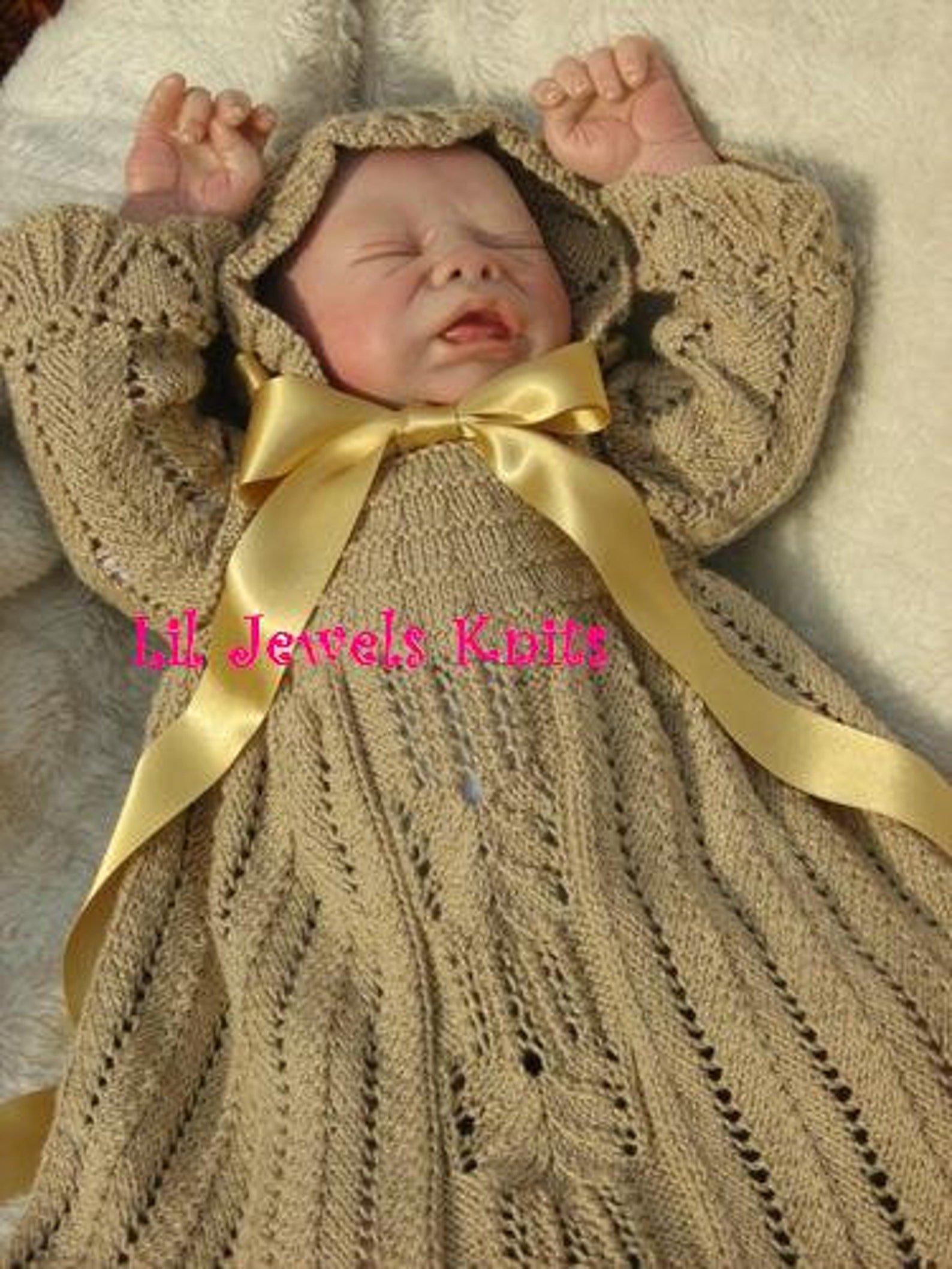 Christening Gown Knitting Pattern Etsy