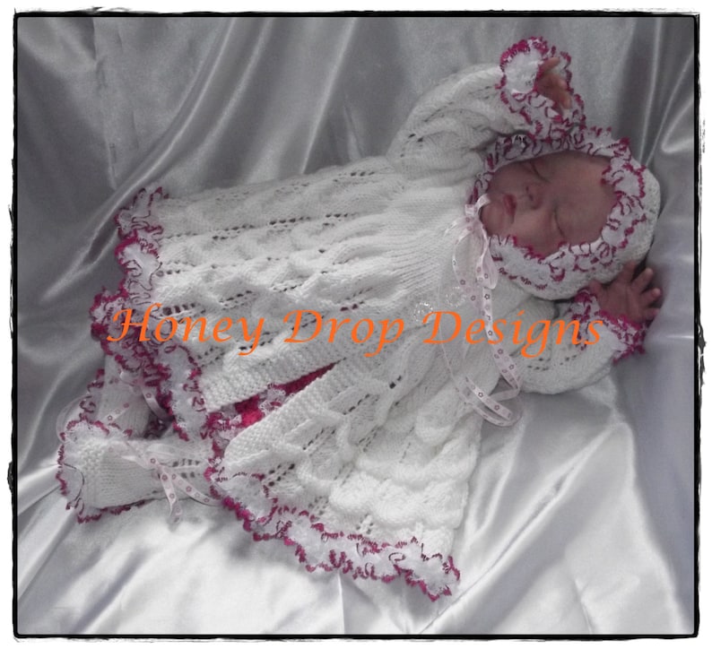Honey Reborn Baby Knitting Pattern Matinee Set 3 Sizes - Etsy UK