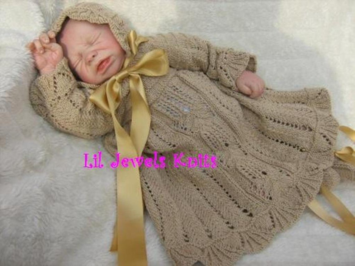 Christening Gown Knitting Pattern Etsy