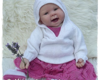 Maisie Reborn Knitting Pattern Early Baby-6 Months approx.