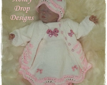 Mini Raspberry Ripple (To fit Approx 17 Inch Reborn) - PDF Knitting Pattern