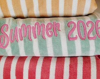 2026年夏 ストライプ柄ビーチタオル