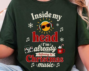 Christmas in July Shirt, Already Listening to Christmas Music Tee, Summer Christmas Shirt, Funny Christmas Lover Shirt, Holiday Music Tee
