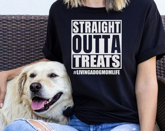 Funny Dog Mom Shirt for Dog Lover Gift Mother's Day Fur Mama Tshirt Retro Grunge Straight Outta Treats Pet Parent Novelty Pet Graphic Tee