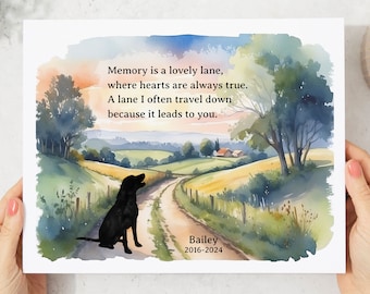 Personalized Dog Memorial Gift, Black Lab Pet Loss Gifts, In Loving Memory Sign Keepsake, Dog Remembrance Gift Idea, Pet Sympathy Gift Decor