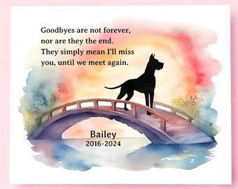 Personalized Great Dane Dog Memorial Gift, In Loving Memory Pet Loss Gifts Art, Keepsake Sign Dog Remembrance Gift Idea, Pet Sympathy Gift