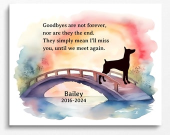 Personalized Doberman Dog Memorial Gift, In Loving Memory Pet Loss Gifts, Keepsake Sign Dog Remembrance Gift Idea, K9 Art Pet Sympathy Gift