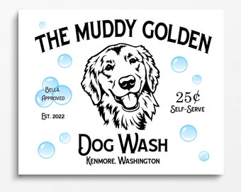 Personalized Golden Retriever Laundry Room Sign. Custom Golden Dog Bathroom Decor. Companion Dog Retriever Home Decor Wall Art Laundry Signs