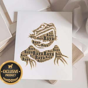 Regalo conmemorativo personalizado de dragón barbudo amarillo, en memoria de un reptil, regalo personalizado, lagarto exótico, regalo de recuerdo del Puente Arcoíris.