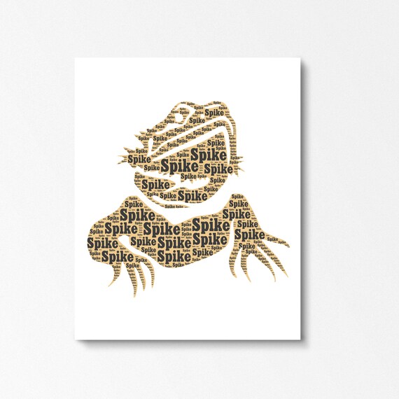 Items Similar To Bearded Dragon Custom Name Word Art Exotic Pet