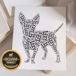 Chihuahua Dog Memorial Gift Name Art Portrait Pet Art Gift Pet Loss Memorial Custom Gift Dog Lover Remembrance Gifts Pet Sympathy Gifts