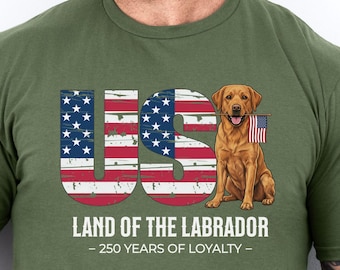 Chemise 250e anniversaire Fox Red Lab, t-shirt drapeau américain patriotique pays du Labrador, t-shirt pour chien Retriever rouge des hautes terres des États-Unis 250 ans d'Amérique