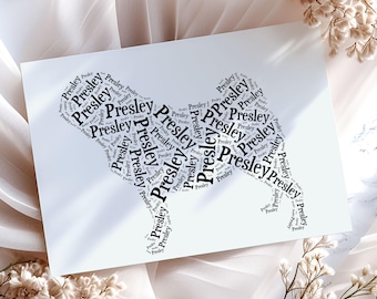 Cadeau commémoratif de chien personnalisé carlin, cadeau personnalisé pour amoureux des chiens, impression d'art mural noir et blanc, cadeau souvenir du pont arc-en-ciel en souvenir d'amour