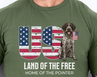 Chemise allemande 250e anniversaire à poil dur, t-shirt drapeau américain patriotique GWP Lover, t-shirt pour chien de chasse des hautes terres des États-Unis 250 ans