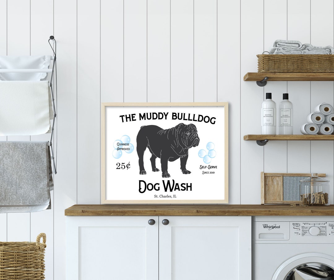 Personalized English Bulldog Laundry Room Sign. Dog Owner Etsy