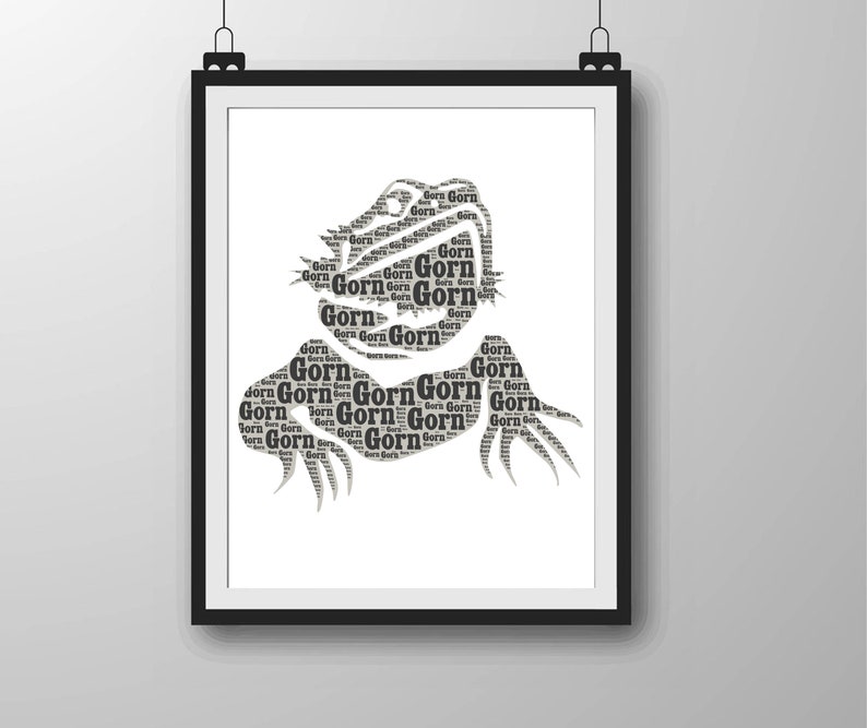 Bearded Dragon Word Art Pet Portrait Custom Name Exotic Pet Etsy