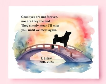 Personalized Shiba Inu Dog Memorial Gift, In Loving Memory Pet Loss Gifts, Keepsake Sign Dog Remembrance Gift Idea, K9 Art Pet Sympathy Gift