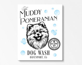 Personalized Pomeranian Laundry Room Sign. Custom Pom Pom Dog Bathroom Decor. Companion  Pomeranian Dog Home Decor Wall Art Laundry Signs.