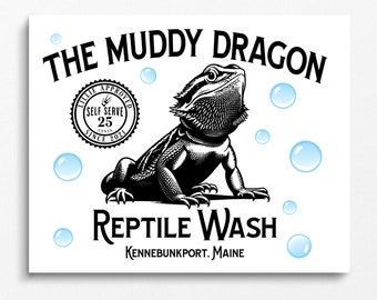 Personalized Bearded Dragon Laundry Room Sign. Custom Pet Lizard Bathroom Decor. Cute Companion Reptile Home Decor Wall Art Laundry Signs.