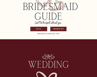 Wedding Website Template, Bridesmaid Guide, Canva Editable (Digital Download)