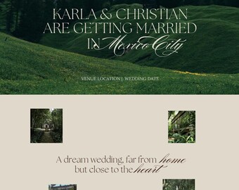 Wedding Website Template, Editable Canva, Destination Wedding Site (Instant Download)