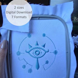 Mystic Eye Broderidesign | Fantasy Gaming Symbol Maskinbroderifil | Minimal Geek Patch | Digital nedladdning PES DST JEF