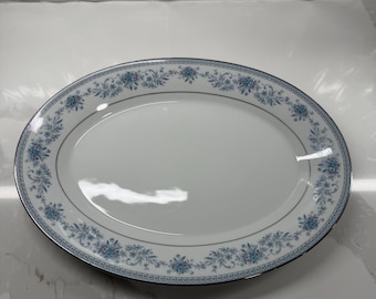 Bandeja para servir Noritake Blue Hill Vintage, porcelana fina contemporánea 2482