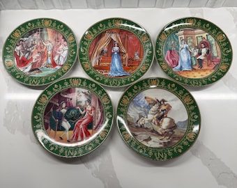 Set of Five Joséphine et Napoléon de Boulmé Limoges D'Arceau France Le Sacre de Napoléon, Le Souvenir, Le Divorce, Le Recontre, Bonaparte