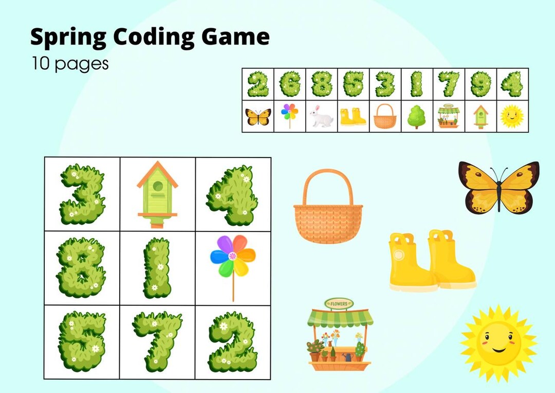 Spring Coding Game – Printable Activity (ages 3+) - Etsy
