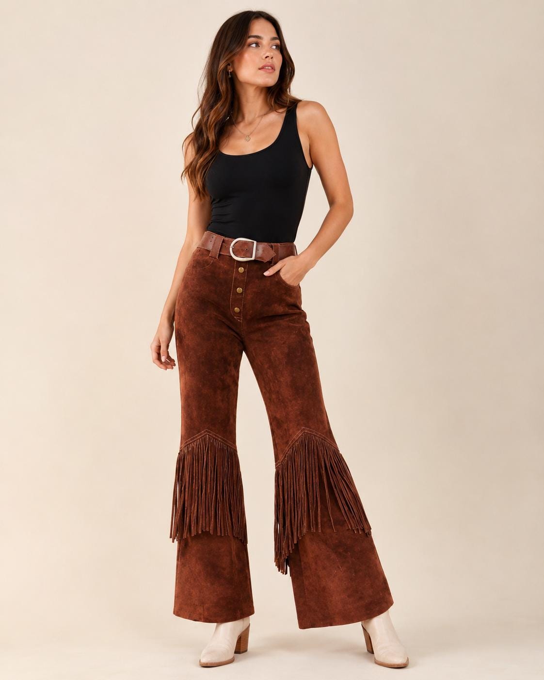 Flare Suede Pants - Etsy