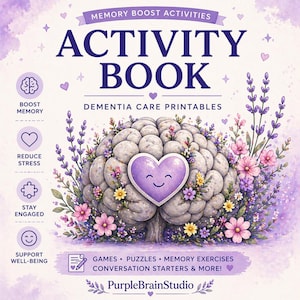 Senior Activity Book PDF – Dementia, Brain Games, Memory Worksheets (Digital Download)