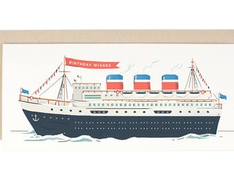 Birthday Ocean Liner - No. 10 Card