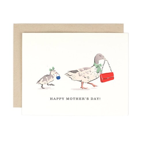 Mother's Day Card Mother Duck and Duckling Etsy