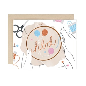 Broderie HBD - Carte d’anniversaire