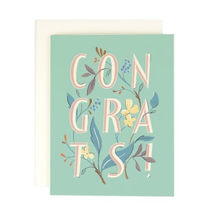 Félicitations Type Floral - carte de voeux