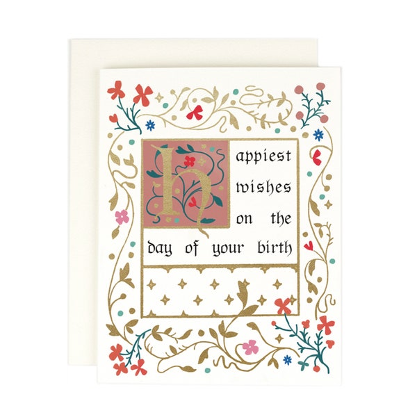 Illuminated Manuscript Birthday - Birthday Card