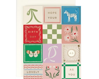 Lovely Patchwork Birthday Card