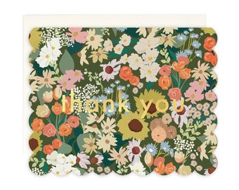 Thank You Flower Market Scalloped- Greeting Card